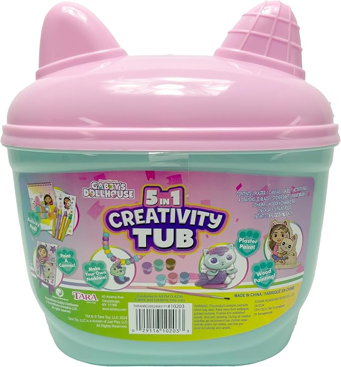 Tara Toys Gabby's Dollhouse 5-in-1 Creativity Tub Multi-Activity Art Kit - Image 4