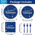 Qyeahkj 50 Guests Retirement Plates and Napkins Party Supplies Happy Retirement - Image 2