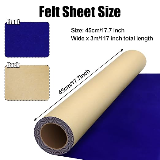 Biaungdo Self Adhesive Felt Sheets, Dark Blue Felt Sheet 17.7 x 117 Inch | - Image 4