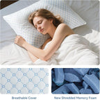 Cooling Bed Pillows for Sleeping Set of 2, Shredded Memory Foam Pillows for Bed - Image 3
