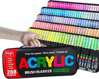 288 Colors Bag Acrylic Paint Markers Set, Soft Flexible Brush Markers - Image 8