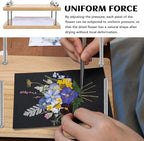 JUPEAN Book Press—7.9”x11.6” Wooden Book Binding Press Bookbinding Kit Flower - Image 6