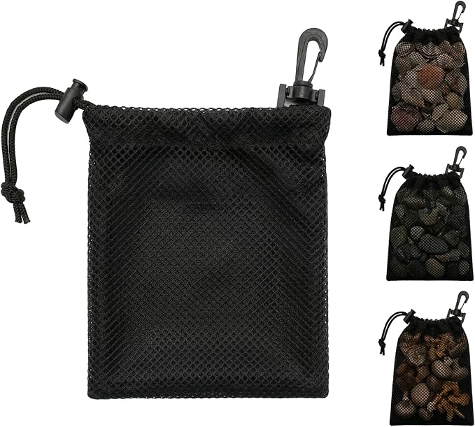 Mushroom Foraging Bag 4 Pcs, Rock Collecting Bag 8 x 10 Inch, Breathable Mesh by Unknown