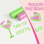 Glitter Puff Vinyl Heat Transfer, Neon Pink Puff HTV Iron on Vinyl 12" x5ft | - Image 3