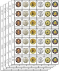 42-Pocket Coin Pages for Collectors, Standard 9-Hole Coin Collection Pages fit by Suremita