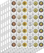 42-Pocket Coin Pages for Collectors, Standard 9-Hole Coin Collection Pages fit by Suremita