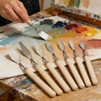 7 Piece Palette Knife, Stainless Steel Blades Oil Paint Knives Wood Handle | - Image 9