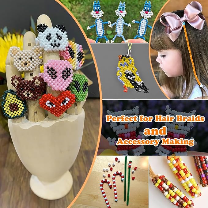 QPIXVB 1100pcs Pony Beads, Beads - Image 3