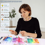 QUEFE 72 Colors Pony Beads for Bracelets Making Kit, 9mm Pony Beads and Letter - Image 7