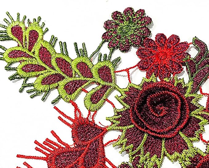 Vintage Rose Sew Lace Flower Embroidery Patches, - Image 3
