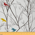 Feelyou Tree Branches Upholstery Fabric by The Yard, Nature Cute Birds by Feelyou
