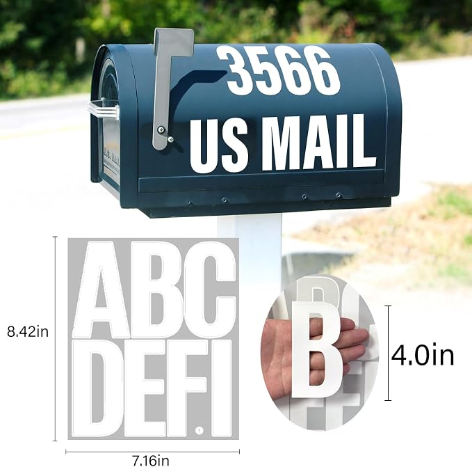 Letter Stickers, Mailbox Numbers, 4 Inch Waterproof Vinyl Alphabet | 4 Inch - Image 2