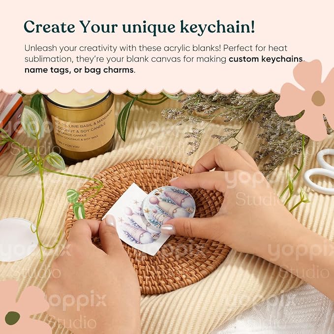 YOPPIX 90 Pcs Sublimation Acrylic Keychain Blank kit, - Image 4