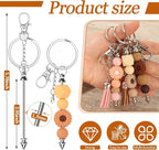 30 Pack Beadable Keychains Bars DIY Blank Beadable Keychains Metal Beaded - Image 2