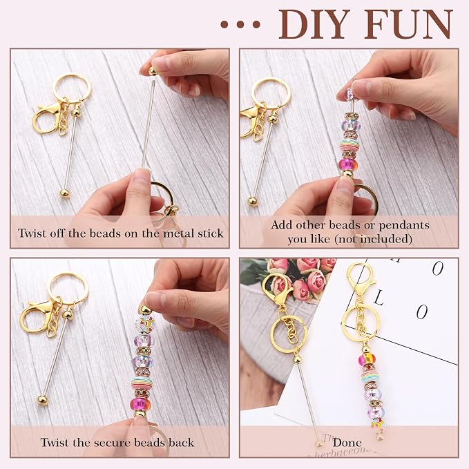 Tondiamo 24 Pcs Beadable Keychain Bars Bulk Beads - Image 4