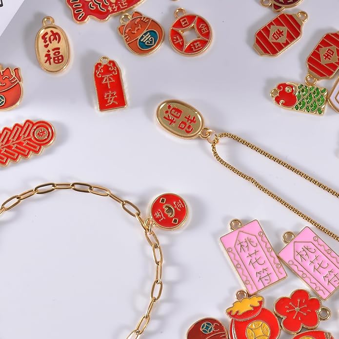 Bulk Gold Enamel Charms for Jewelry Making, Colorful Metal Charms Pendant for - Image 5