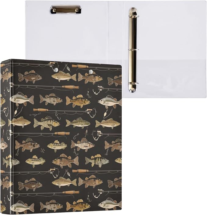 Fish Man Round Ring Binders 1.5 Inch Man I Love Fishing 3 Ring Clipboard Binder - Image 8