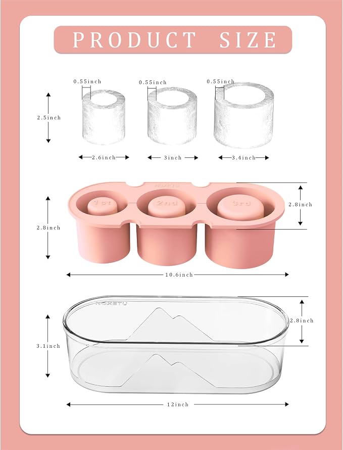 Silicone Ice Mold for Stanley Cup 30 40oz, Tumbler Ice Maker | Easy Fill and - Image 2