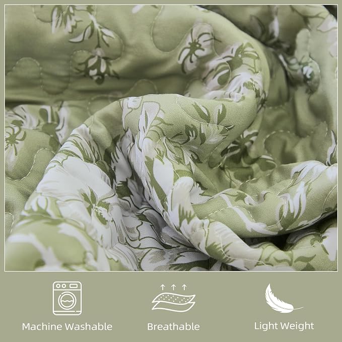 WONGS BEDDING Quilt Queen Size, Botanical Quilt - Image 5