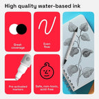 ARTISTRO 2 White & Black Dual-Tip Acrylic Paint Pens - Image 5