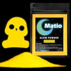 Matio Glow in The Dark Pigment Powder, 15g/0.5oz Fluorescent Gold Pigments | by Matio