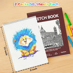 9" x 12" Sketch Book, Acid Free Artist Drawing Book Paper, Art Supplies - Image 3