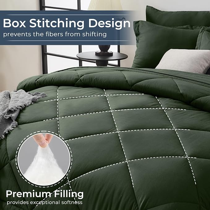 HEVUMYI Army Green Queen Comforter Set - Image 4
