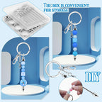 18 Pack Beadable Keychains Bars DIY Blank Beadable Keychains Metal Beaded - Image 5