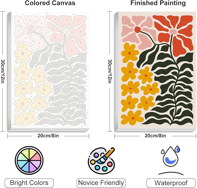 4 Pack Framed Paint by Numbers Kit - Image 3