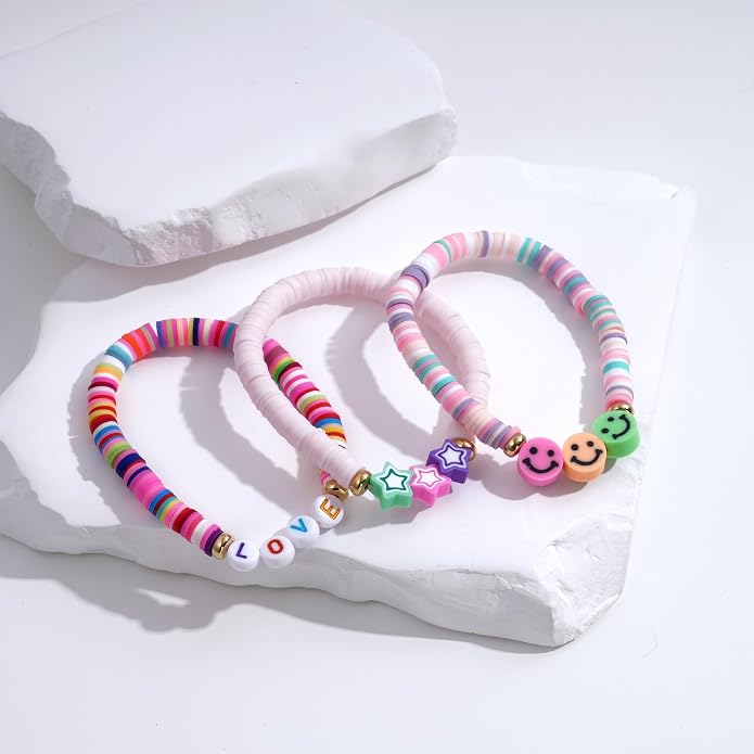 Friendship Bracelets for Girls, 10-Piece Cute Preppy Beaded Bracelet Set for - Image 5