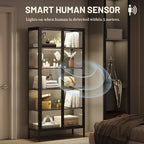 71" H Display Cabinet with Glass Doors, Display Case with LED Sensor Lights - Image 4