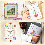 850Pcs Foam Stickers Foam Shape Stickers Heart Star Square Geometric Sticker - Image 5