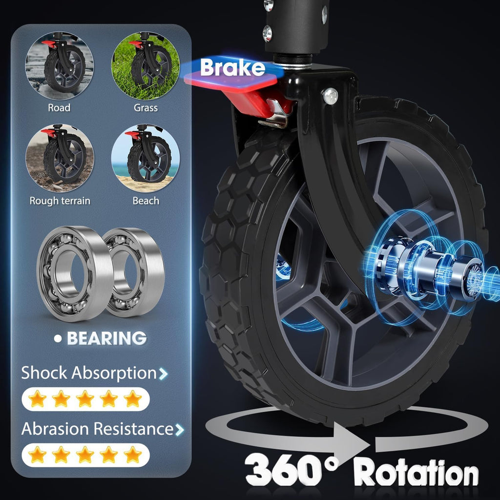 Sekey 220L Collapsible Foldable Wagon with 330lbs Weight Capacity, Heavy Duty Folding Wagon Cart with Big All-Terrain Wheels & Drink Holders (Blue&Grey)