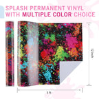 Tintnut Splash Black Permanent Vinyl Roll 12 in x 5ft Adhesive Vinyl Roll | - Image 2