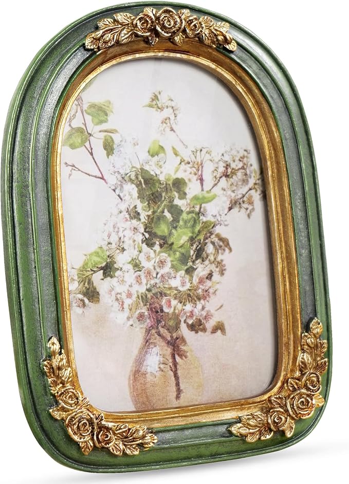 Cuspin Vintage 4x6 Picture Frame, Ornate Floral Resin Photo Frame by Cuspin