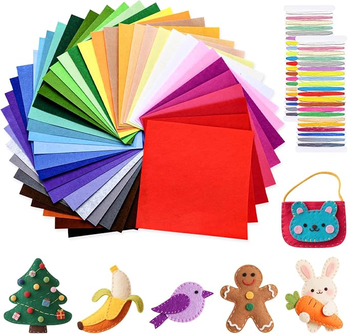 moinkerin 40Pcs Felt Sheets for Crafts by moinkerin