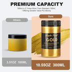 300ml Gold Metallic Acrylic Paint, Non Toxic Waterproof Gold Metallic Acrylic - Image 4