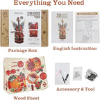 3D Puzzles for Adults, Wooden Model Kits-Music Box, DIY Mechanical Musical - Image 6
