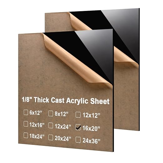 KINLINK 16x20 Plexiglass Sheets 1/8 inch Thick - 3mm Black Cast Acrylic Sheet by KINLINK
