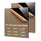 KINLINK 16x20 Plexiglass Sheets 1/8 inch Thick - 3mm Black Cast Acrylic Sheet by KINLINK