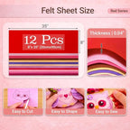 Large Stiff Felt Sheets 8"x35" – 12 Assorted Colors Felt Fabric Bundle Pack - Image 3