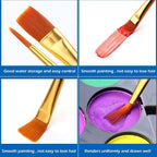 AROIC Acrylic Paint Brush Set, 2 Packs / 20 pcs Nylon Hair Brushes - Image 7