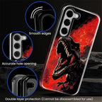 for Samsung Galaxy S23 Case, Cool Dinosaur Red Black Pattern Glossy 2 in 1 - Image 5