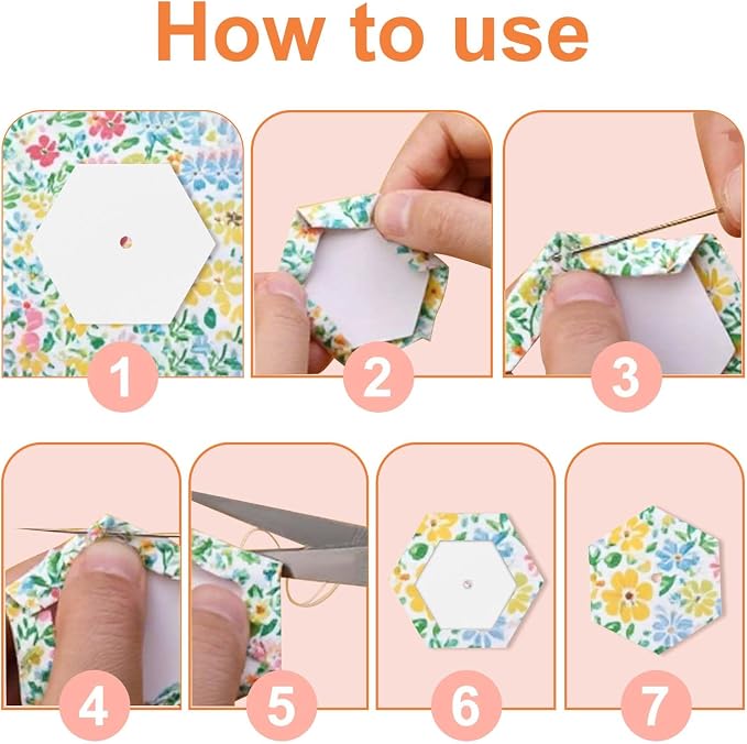 420 PCS Piecing Paper for Quilting 1", 1.5"and 2" Hexagon Quilting Template | - Image 8