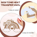 HTVSTD Skin Tone Heat Transfer Vinyl 12 Sheets 12×10in Iron on Vinyl | Netural - Image 3