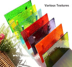 Lanyani 10 Sheets Bright Variety Transparent Textured Stained Glass Sheets Pack - Image 5