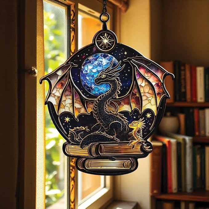 Tairn Dragon Stained Faux Ornament Fourth Wing-Inspired Acrylic Christmas by Unknown