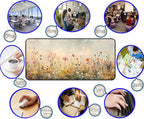 Beige Watercolor Flower Desk Mat, Oil Painting Style Desk Matt, Plant Flower - Image 5