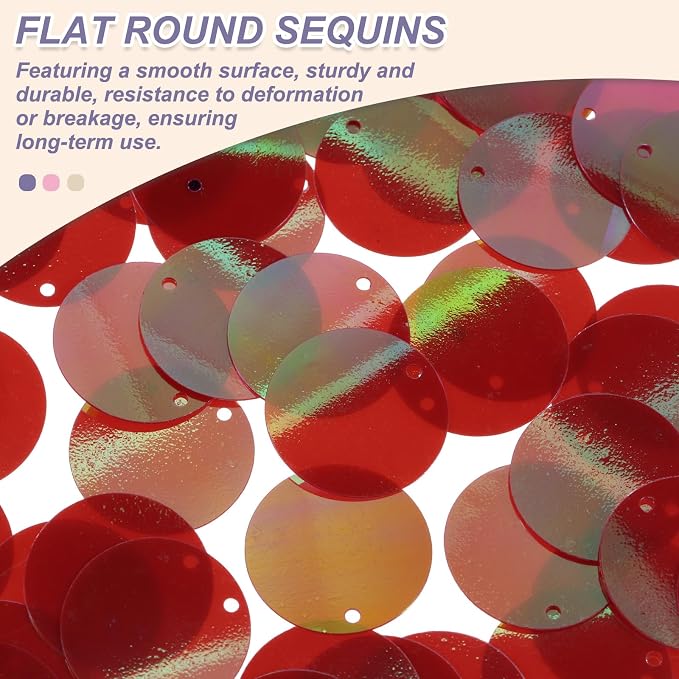 MECCANIXITY 700 Pcs Flat Round Sequins 15mm/0.6 Inch Loose Paillettes Craft - Image 3