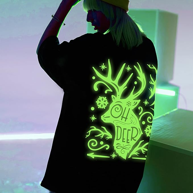 HTVVETUR Glow in The Dark HTV Heat Transfer Vinyl Roll 12 Inch by 5 Feet Iron - Image 6